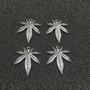 Marijuana leaf pendants charms Antique silver